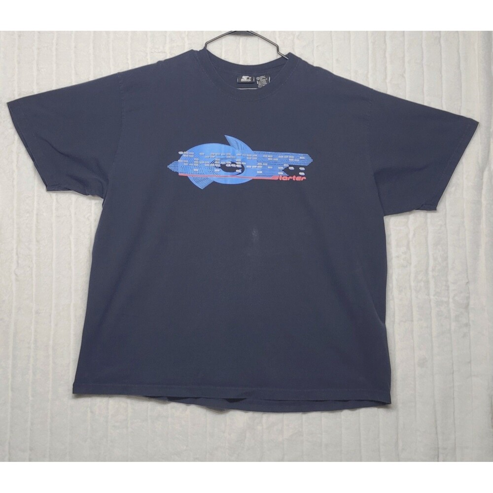 Starter Men's 3X Big & Tall Navy Blue Dolphin Graphic T-Shirt Reflective 100%